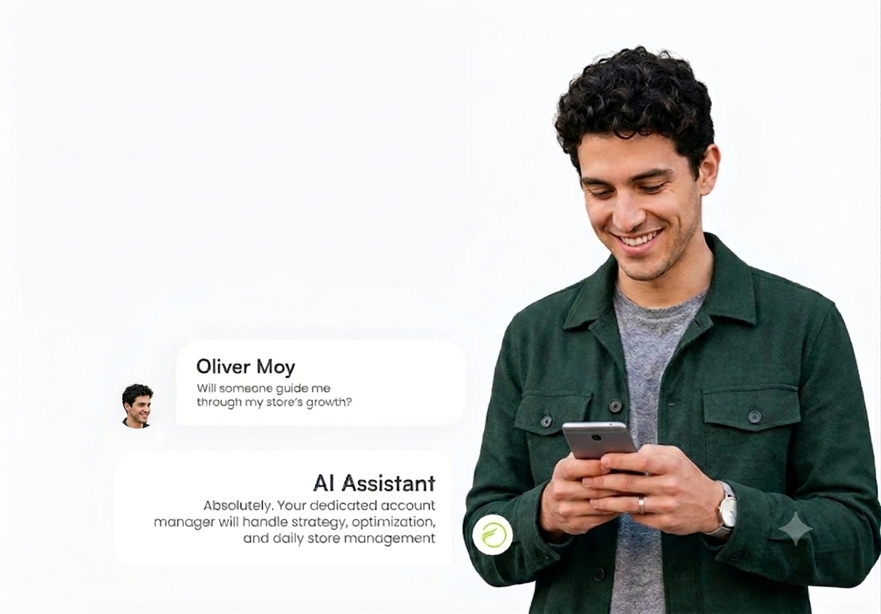 Dedicated ecommerce experts and AI assistant